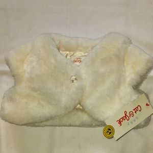 Brand New w tags! Beautiful Baby (sz 6m) plush white faux fur